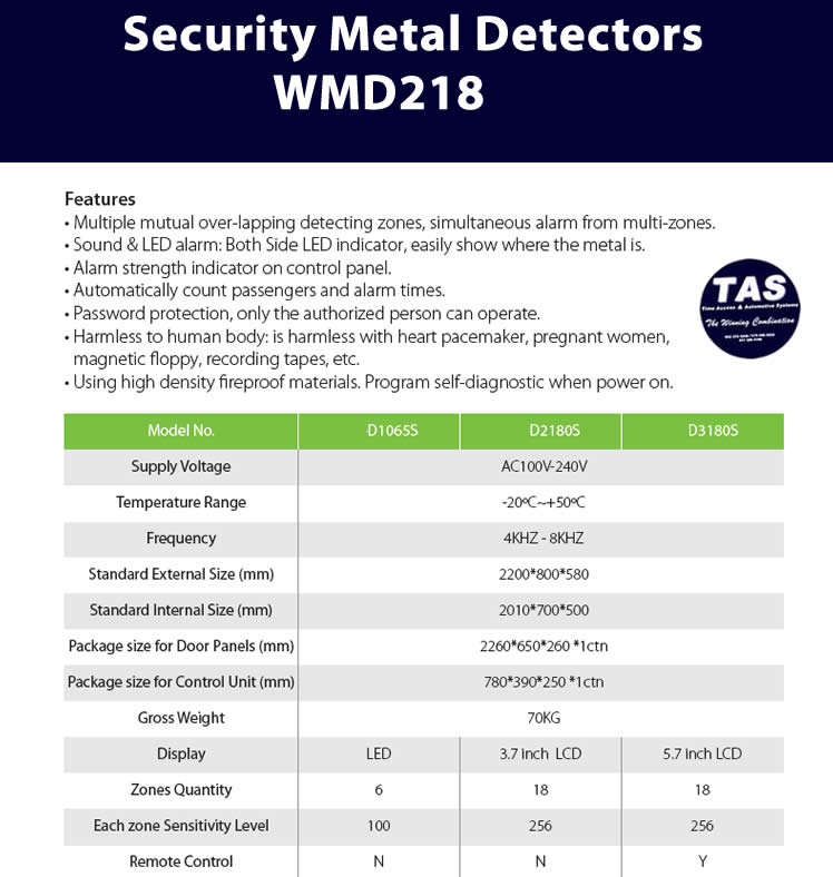 Metal Detectors WMD218